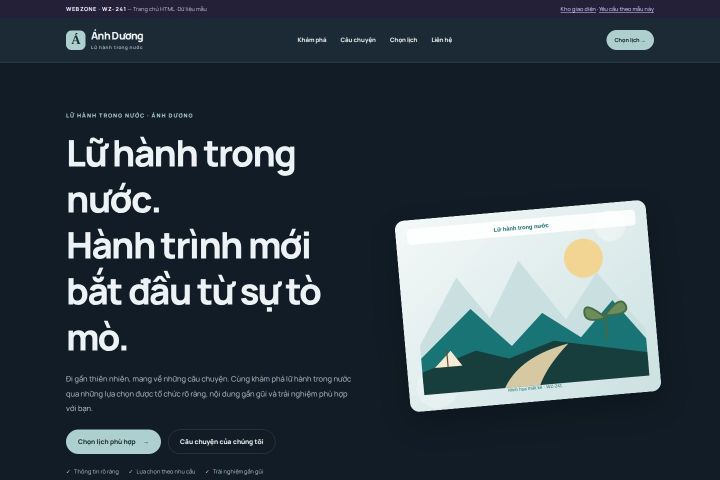 Ảnh chụp Giao diện HTML lữ hành trong nước — Nổi bật | WZ-241
