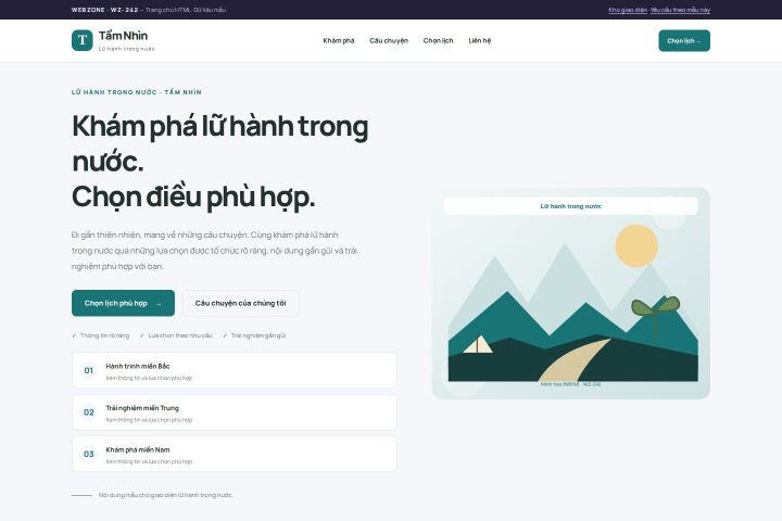 Ảnh chụp Giao diện HTML lữ hành trong nước — Trưng bày | WZ-242