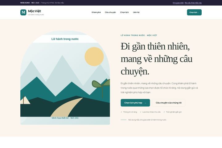 Ảnh chụp Giao diện HTML lữ hành trong nước — Kể chuyện | WZ-243