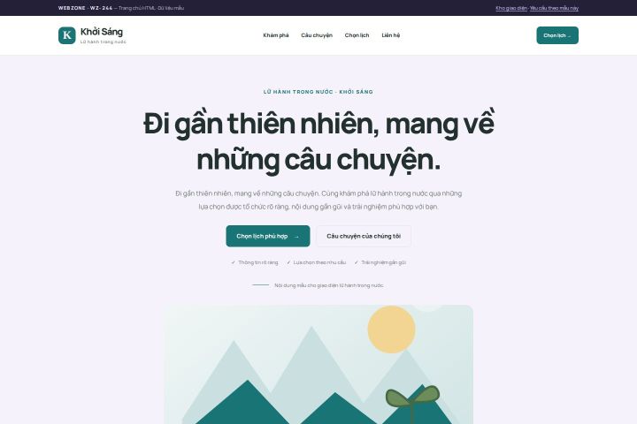 Ảnh chụp Giao diện HTML lữ hành trong nước — Tập trung chuyển đổi | WZ-244