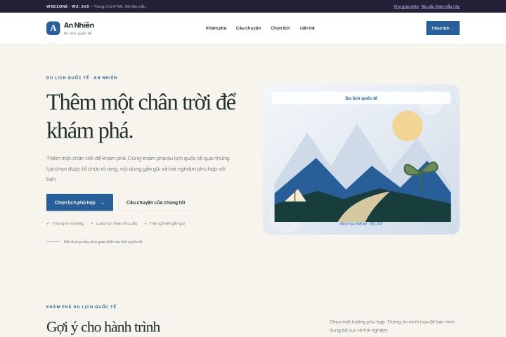 Ảnh chụp Giao diện HTML du lịch quốc tế — Thanh lịch | WZ-245