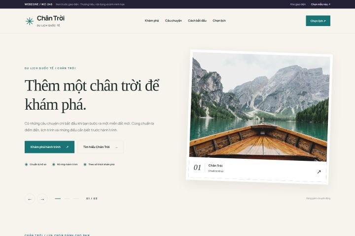 Ảnh xem trước Mẫu giao diện du lịch quốc tế — Thanh lịch | WZ-245