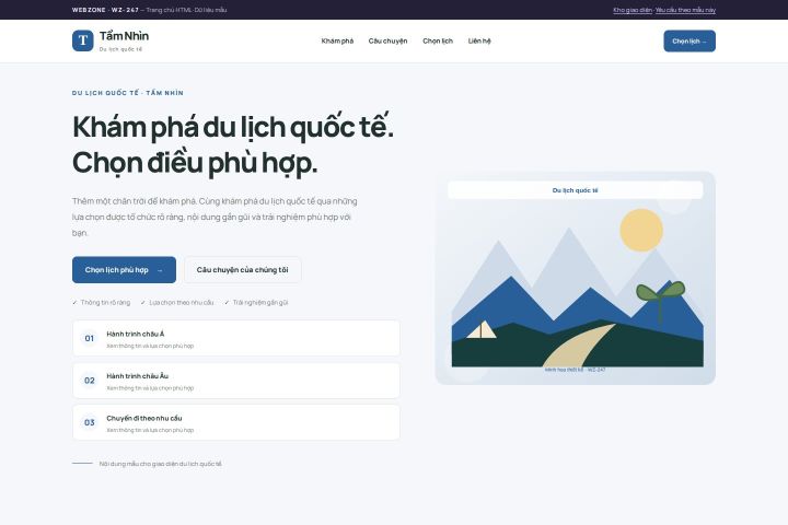 Ảnh chụp Giao diện HTML du lịch quốc tế — Trưng bày | WZ-247