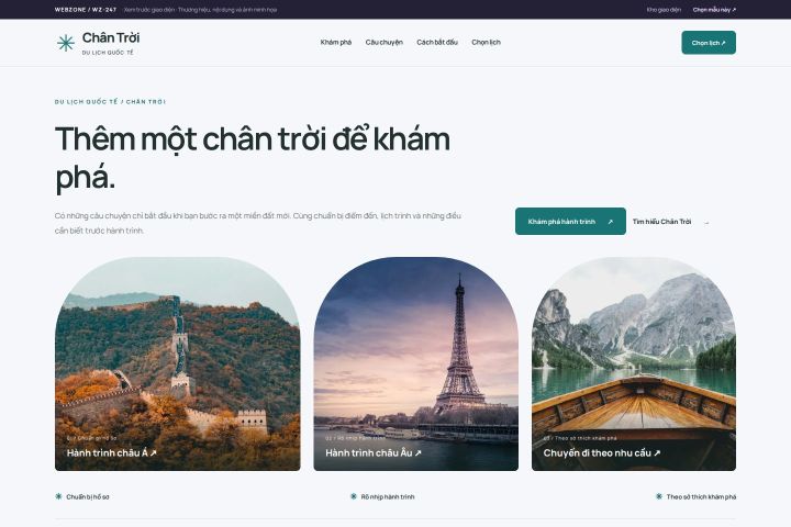 Ảnh xem trước Mẫu giao diện du lịch quốc tế — Trưng bày | WZ-247