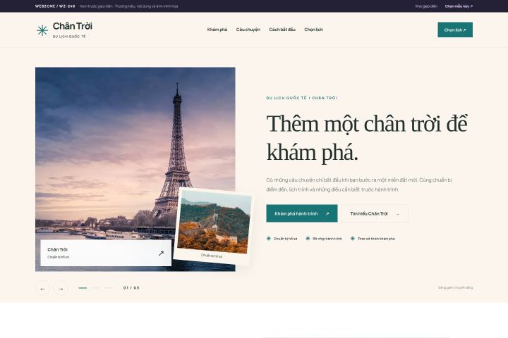 Ảnh xem trước Mẫu giao diện du lịch quốc tế — Kể chuyện | WZ-248