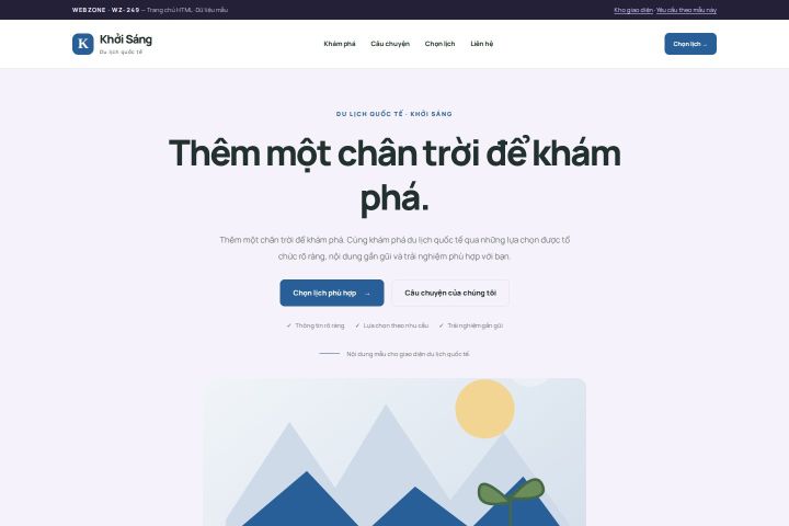 Ảnh chụp Giao diện HTML du lịch quốc tế — Tập trung chuyển đổi | WZ-249