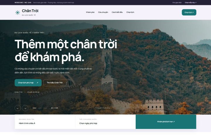 Ảnh xem trước Mẫu giao diện du lịch quốc tế — Tập trung chuyển đổi | WZ-249