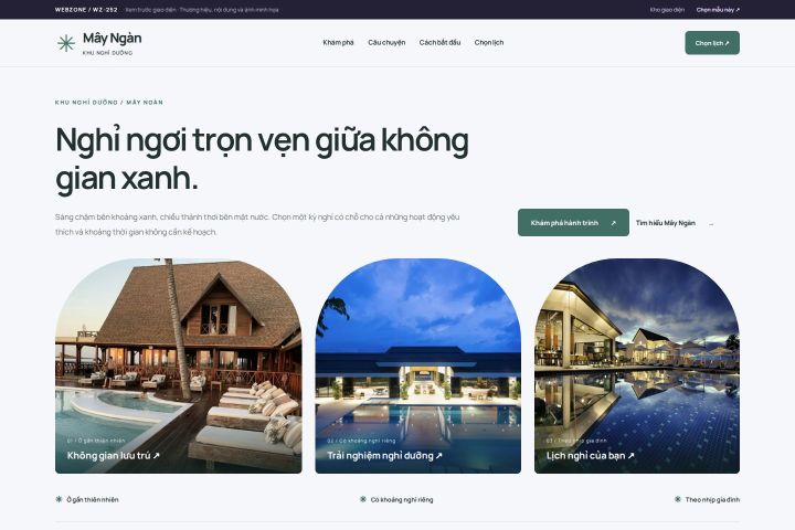 Ảnh xem trước Mẫu giao diện khu nghỉ dưỡng — Trưng bày | WZ-252