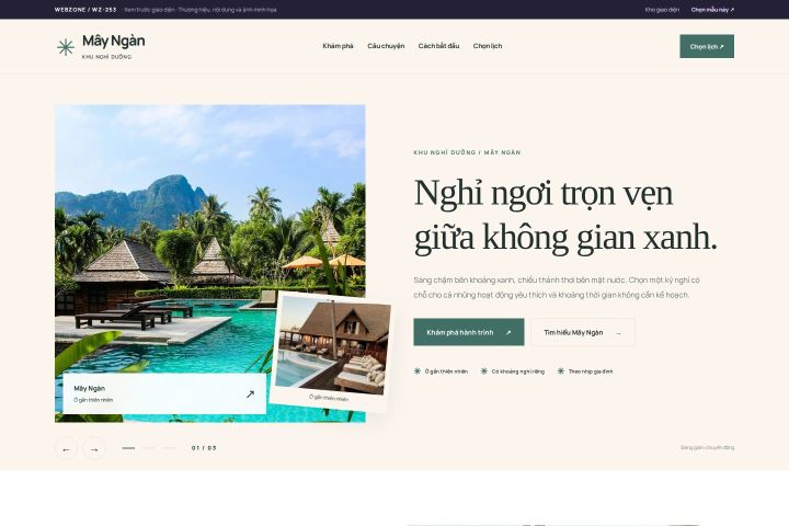 Ảnh xem trước Mẫu giao diện khu nghỉ dưỡng — Kể chuyện | WZ-253