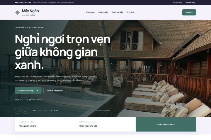 Ảnh xem trước Mẫu giao diện khu nghỉ dưỡng — Tập trung chuyển đổi | WZ-254
