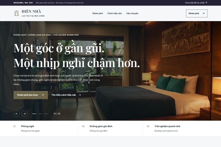 Ảnh xem trước Mẫu giao diện lưu trú tại nhà vườn — Nổi bật | WZ-256
