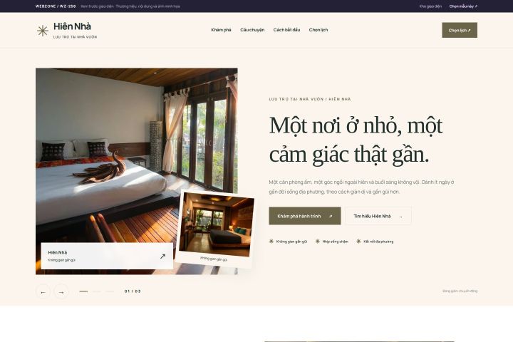 Ảnh xem trước Mẫu giao diện lưu trú tại nhà vườn — Kể chuyện | WZ-258