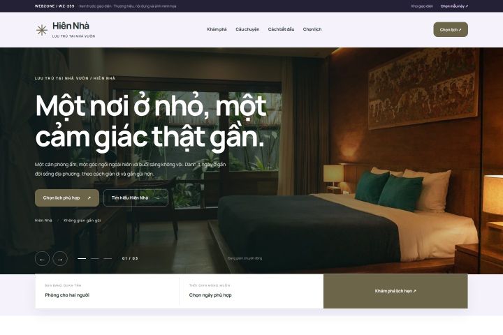 Ảnh xem trước Mẫu giao diện lưu trú tại nhà vườn — Tập trung chuyển đổi | WZ-259