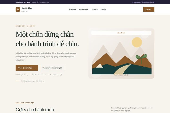 Ảnh chụp Giao diện HTML khách sạn — Thanh lịch | WZ-260