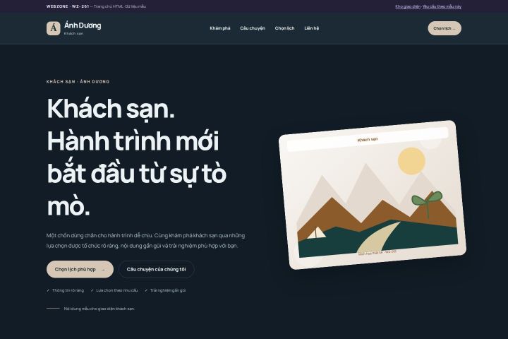 Ảnh chụp Giao diện HTML khách sạn — Nổi bật | WZ-261
