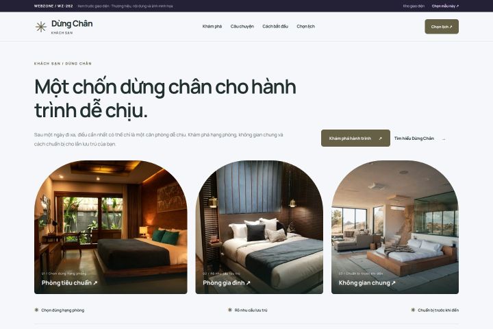 Ảnh xem trước Mẫu giao diện khách sạn — Trưng bày | WZ-262