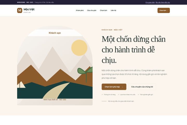 Ảnh chụp Giao diện HTML khách sạn — Kể chuyện | WZ-263