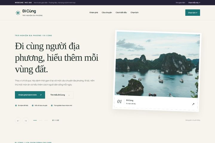 Ảnh xem trước Mẫu giao diện trải nghiệm địa phương — Thanh lịch | WZ-265