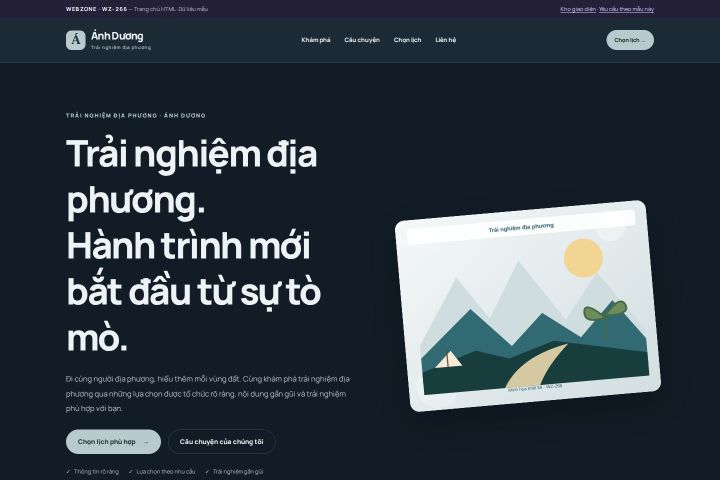 Ảnh chụp Giao diện HTML trải nghiệm địa phương — Nổi bật | WZ-266