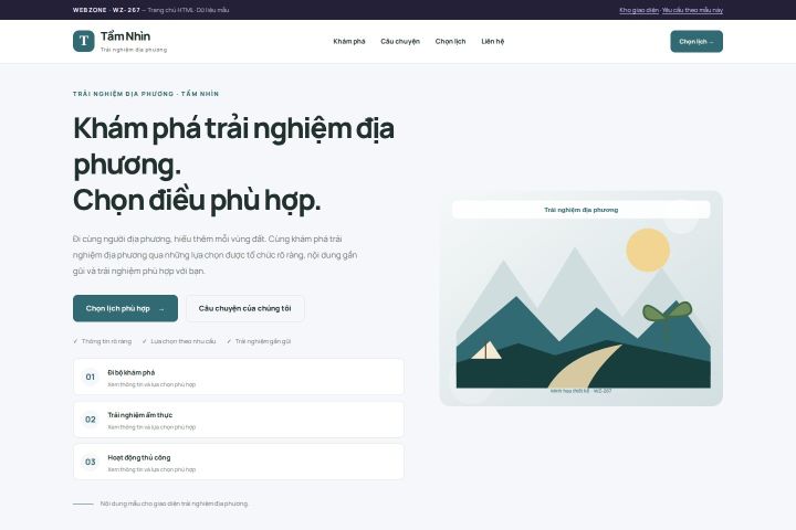 Ảnh chụp Giao diện HTML trải nghiệm địa phương — Trưng bày | WZ-267