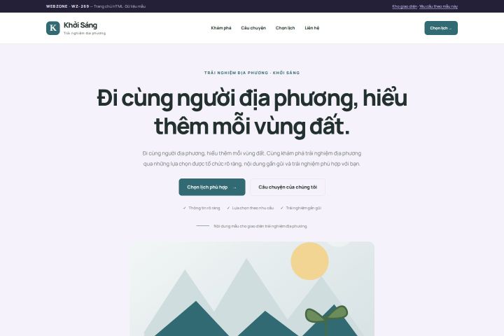 Ảnh chụp Giao diện HTML trải nghiệm địa phương — Tập trung chuyển đổi | WZ-269