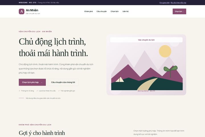 Ảnh chụp Giao diện HTML vận chuyển du lịch — Thanh lịch | WZ-270