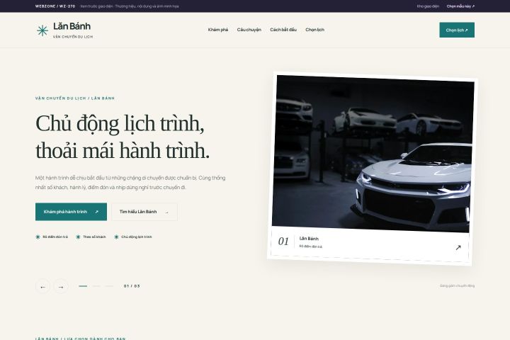 Ảnh xem trước Mẫu giao diện vận chuyển du lịch — Thanh lịch | WZ-270