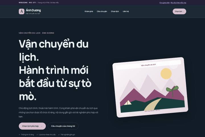 Ảnh chụp Giao diện HTML vận chuyển du lịch — Nổi bật | WZ-271