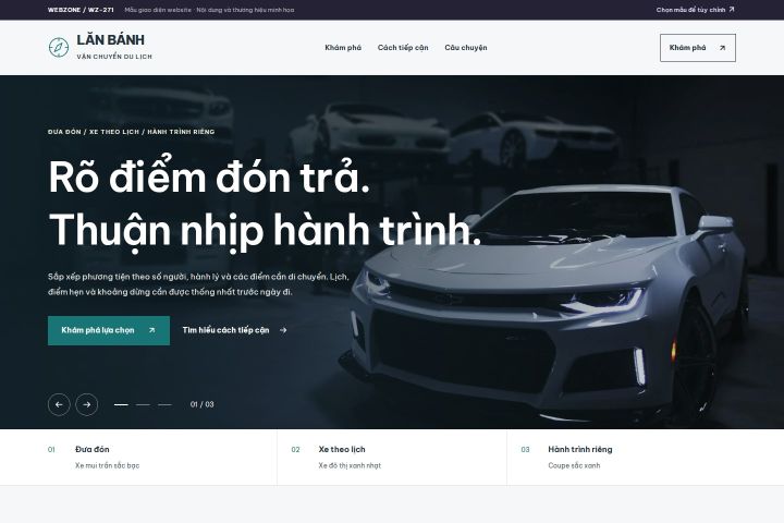 Ảnh xem trước Mẫu giao diện vận chuyển du lịch — Nổi bật | WZ-271