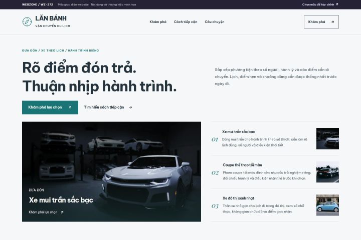 Ảnh xem trước Mẫu giao diện vận chuyển du lịch — Trưng bày | WZ-272