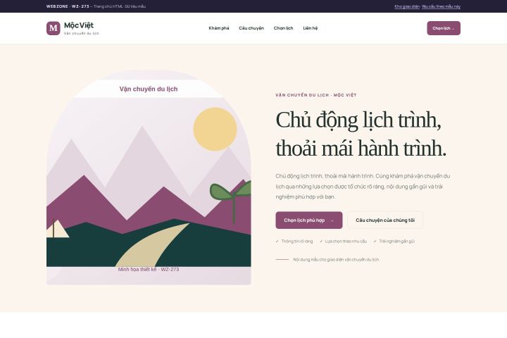 Ảnh chụp Giao diện HTML vận chuyển du lịch — Kể chuyện | WZ-273