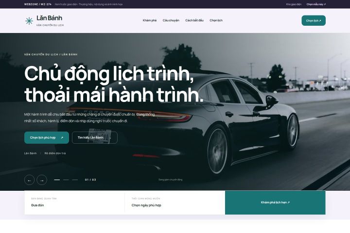 Ảnh xem trước Mẫu giao diện vận chuyển du lịch — Tập trung chuyển đổi | WZ-274