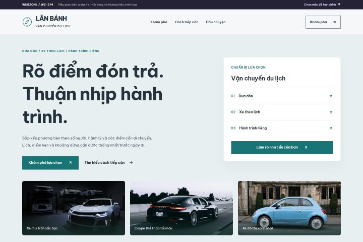 Ảnh xem trước Mẫu giao diện vận chuyển du lịch — Tập trung chuyển đổi | WZ-274