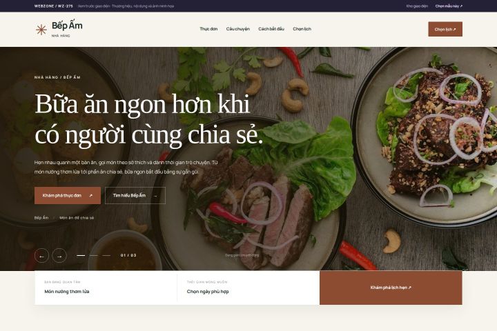 Ảnh xem trước Mẫu giao diện nhà hàng — Thanh lịch | WZ-275