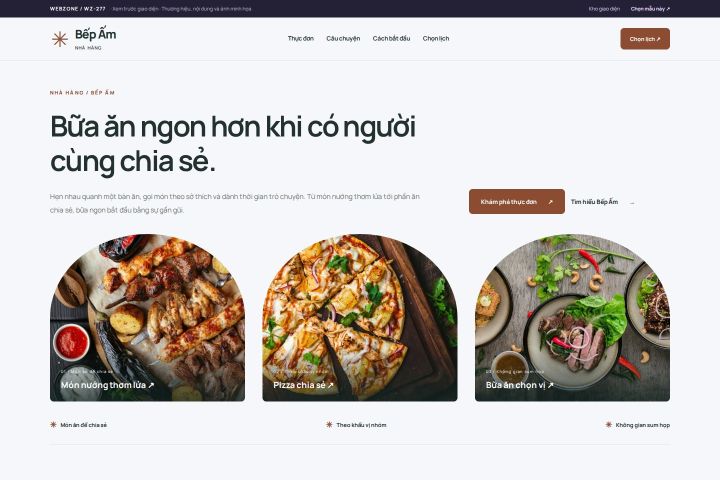 Ảnh xem trước Mẫu giao diện nhà hàng — Trưng bày | WZ-277