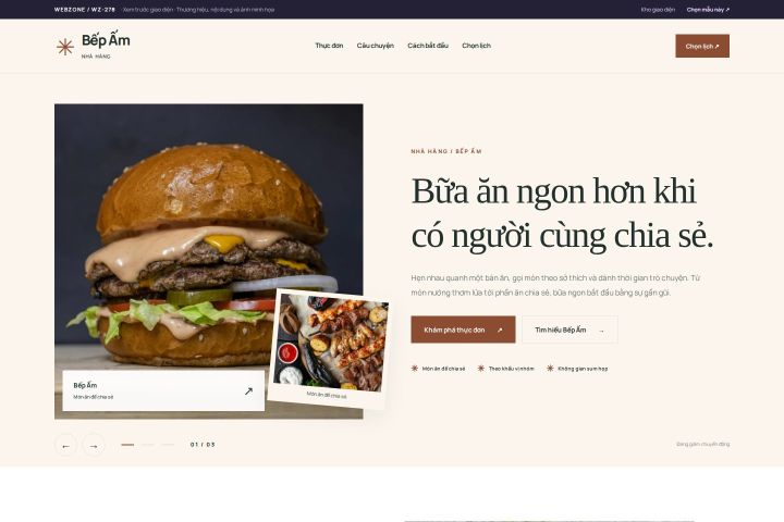 Ảnh xem trước Mẫu giao diện nhà hàng — Kể chuyện | WZ-278