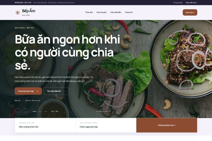 Ảnh xem trước Mẫu giao diện nhà hàng — Tập trung chuyển đổi | WZ-279