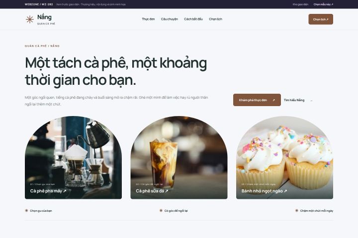 Ảnh xem trước Mẫu giao diện quán cà phê — Trưng bày | WZ-282