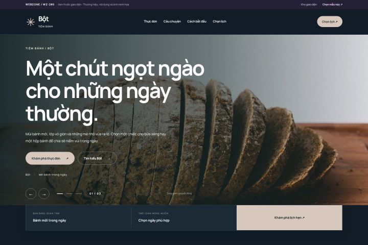 Ảnh xem trước Mẫu giao diện tiệm bánh — Nổi bật | WZ-285
