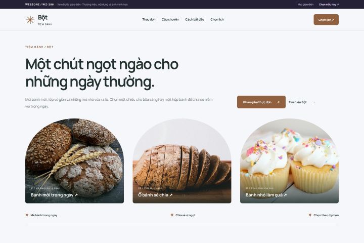 Ảnh xem trước Mẫu giao diện tiệm bánh — Trưng bày | WZ-286