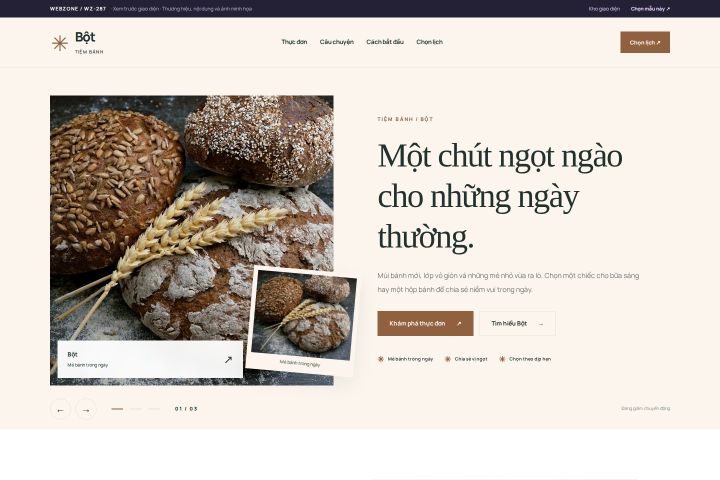 Ảnh xem trước Mẫu giao diện tiệm bánh — Kể chuyện | WZ-287