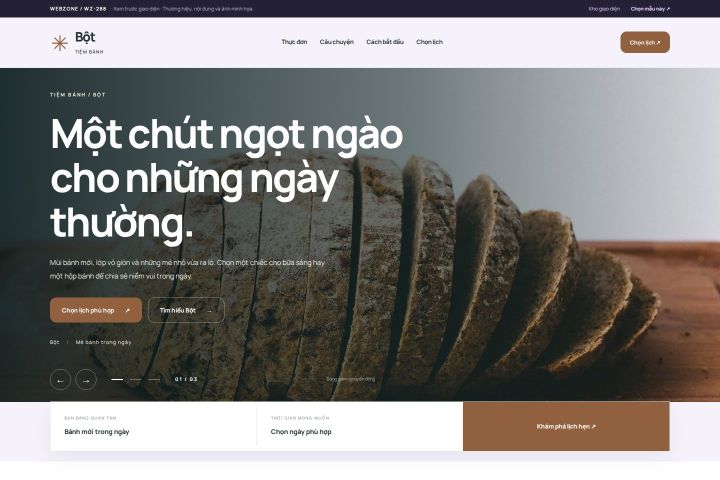 Ảnh xem trước Mẫu giao diện tiệm bánh — Tập trung chuyển đổi | WZ-288