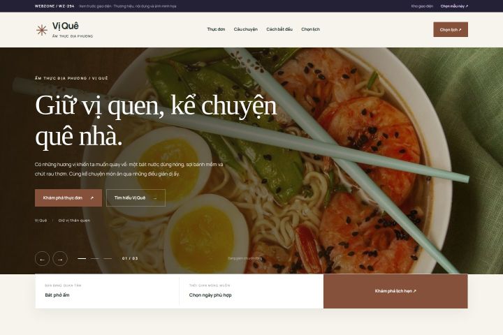 Ảnh xem trước Mẫu giao diện ẩm thực địa phương — Thanh lịch | WZ-294