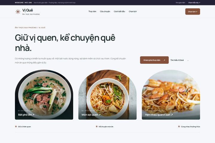 Ảnh xem trước Mẫu giao diện ẩm thực địa phương — Trưng bày | WZ-296