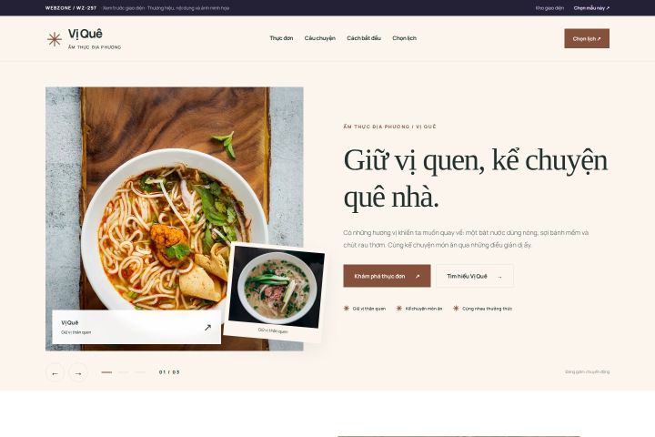 Ảnh xem trước Mẫu giao diện ẩm thực địa phương — Kể chuyện | WZ-297