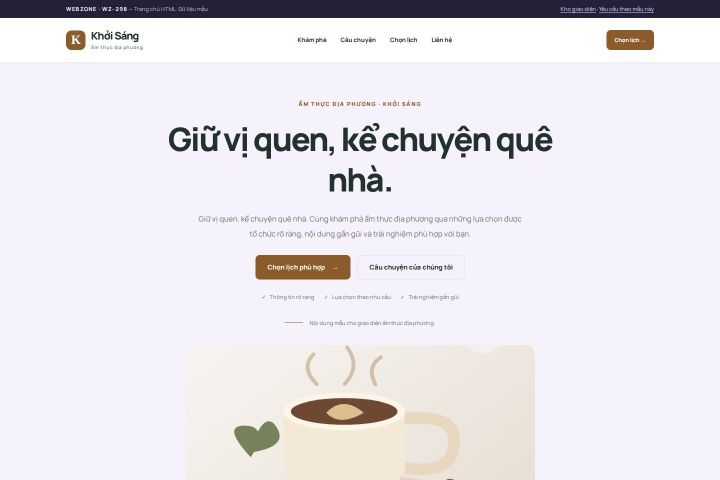 Ảnh chụp Giao diện HTML ẩm thực địa phương — Tập trung chuyển đổi | WZ-298