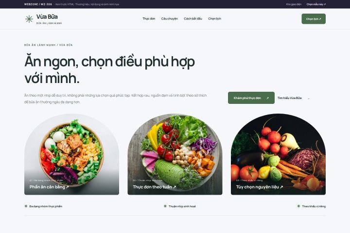 Ảnh chụp Giao diện HTML bữa ăn lành mạnh — Trưng bày | WZ-306