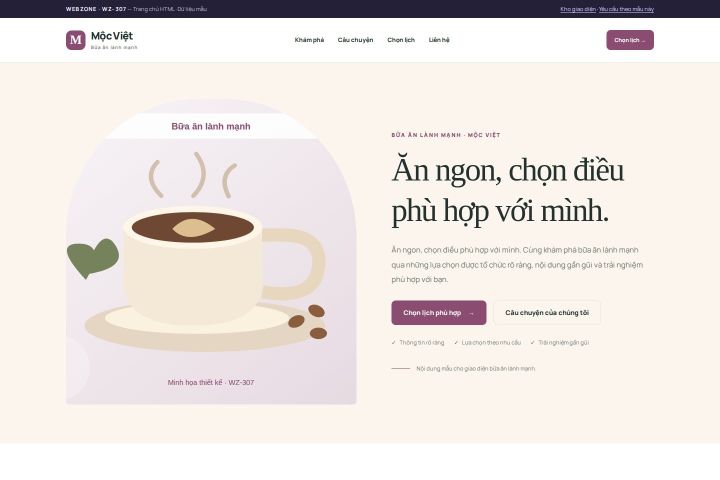Ảnh chụp Giao diện HTML bữa ăn lành mạnh — Kể chuyện | WZ-307