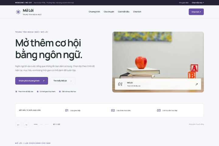 Ảnh chụp Giao diện HTML trung tâm ngoại ngữ — Trưng bày | WZ-311