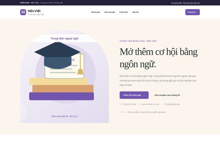 Ảnh chụp Giao diện HTML trung tâm ngoại ngữ — Kể chuyện | WZ-312
